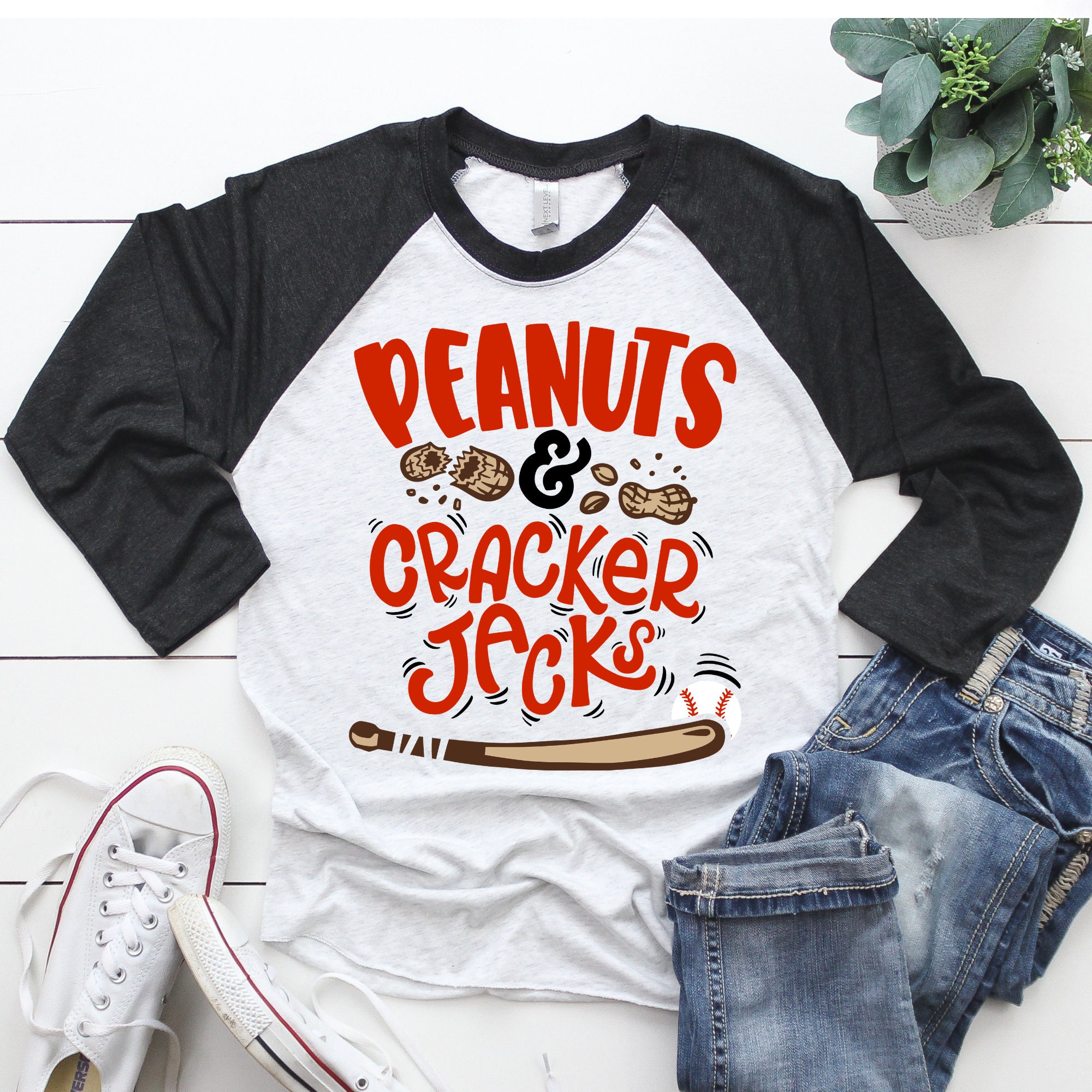 Baseball Shirt Peanuts and Cracker Jacks Shirt Baseball Mom Etsy