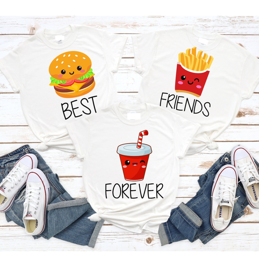 レディースファッション Burger and French Fries Best Friends Forever Funny T-Shirt il_1080xN.3236458089_dywv.jpg