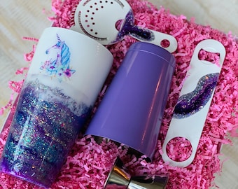 Cocktail Shaker and Barware Unicorn Mixology Set Boston Shaker Bartender Gift