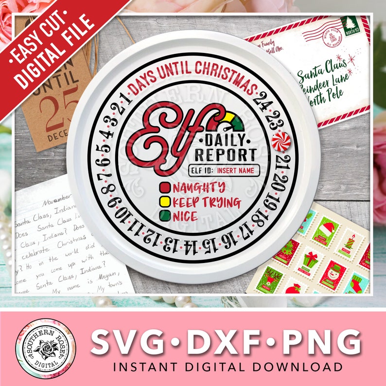Christmas Calendar Svg Days Until Christmas Svg Christmas Etsy