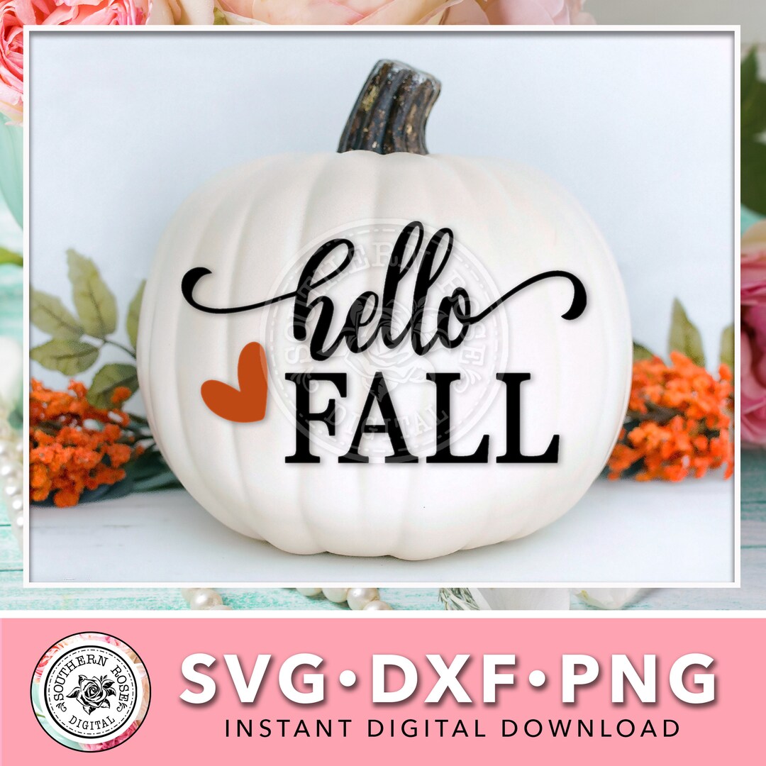 Pumpkin Decal Fall Svg Pumpkin Svg Hello Fall Svg Hello - Etsy