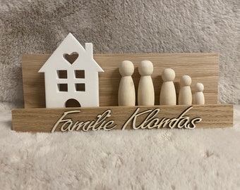 Family display made of wood and Raysin "Personalized"