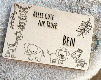 Breakfast board with name for children / animals / zoo / animal family / baptism