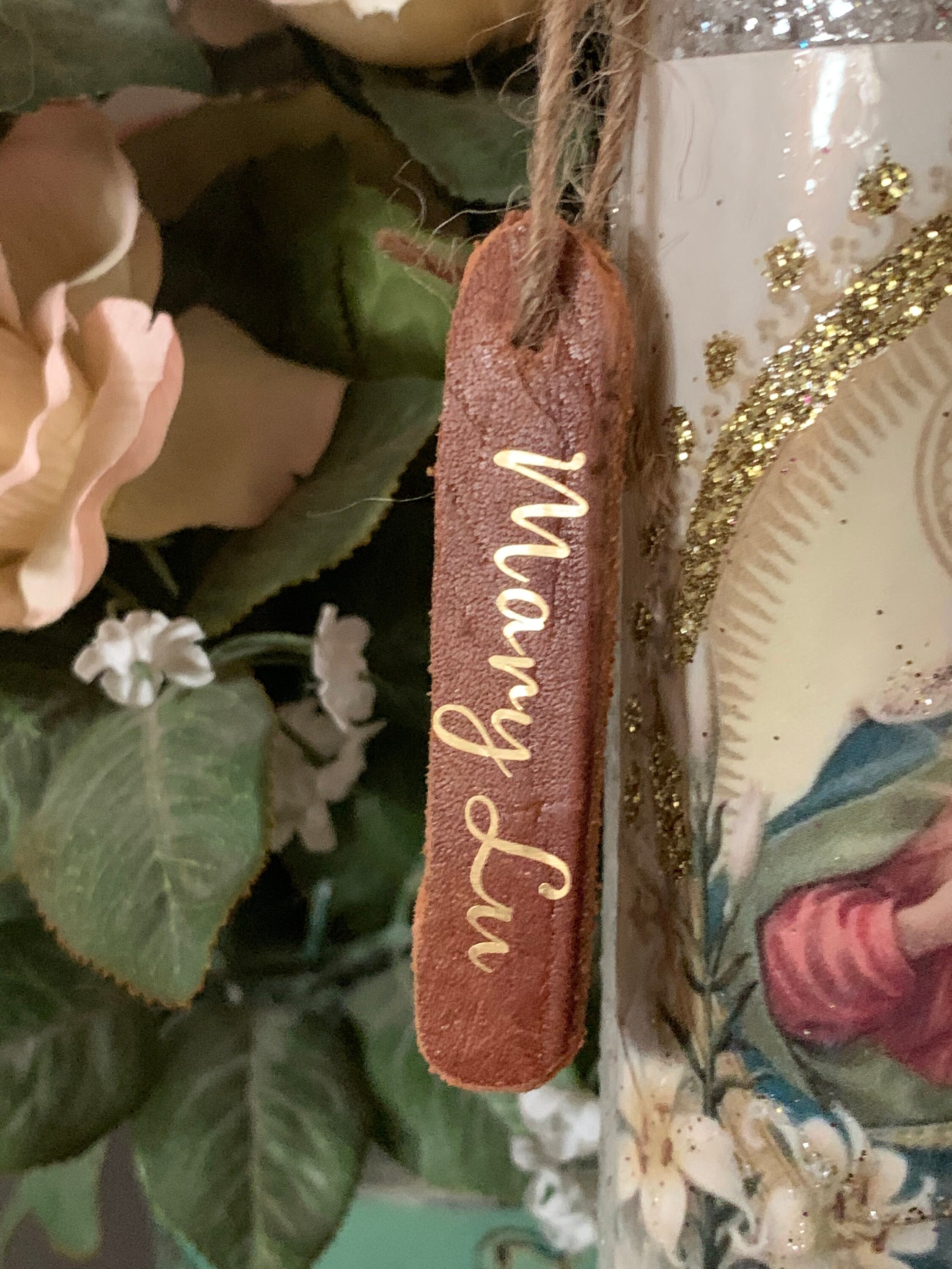 Personalized prayer candle with vintage image of the Blessed Etsy