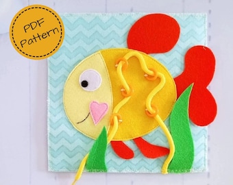LITTLE FISH Quiet Book PDF Pattern, Baby Book Pattern, Diy Quiet Book Page, Mini Soft Book, Busy Book Pattern, Felt Book First Birthday Gift