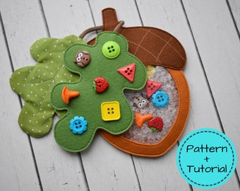 ACORN I Spy Bag PDF Pattern, DIY Acorn felt toy, Busy bag, I spy game, Sensory toy for Toddlers, Travel toy, Montessori activity toy