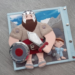 David and Goliath, BIBLE STORIES Quiet book Pattern, Toddler Busy Book Pattern, DIY Felt Book, Church Kids Activities, Nativity Quiet Book
