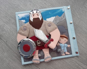 David and Goliath, BIBLE STORIES Quiet book Pattern, Toddler Busy Book Pattern, DIY Felt Book, Church Kids Activities, Nativity Quiet Book