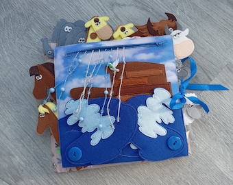 Noah Ark, BIBLE STORIES Quiet book Pattern, Toddler Busy Book Pattern, DIY Felt Book, Church Kids Activities, Nativity Quiet Book