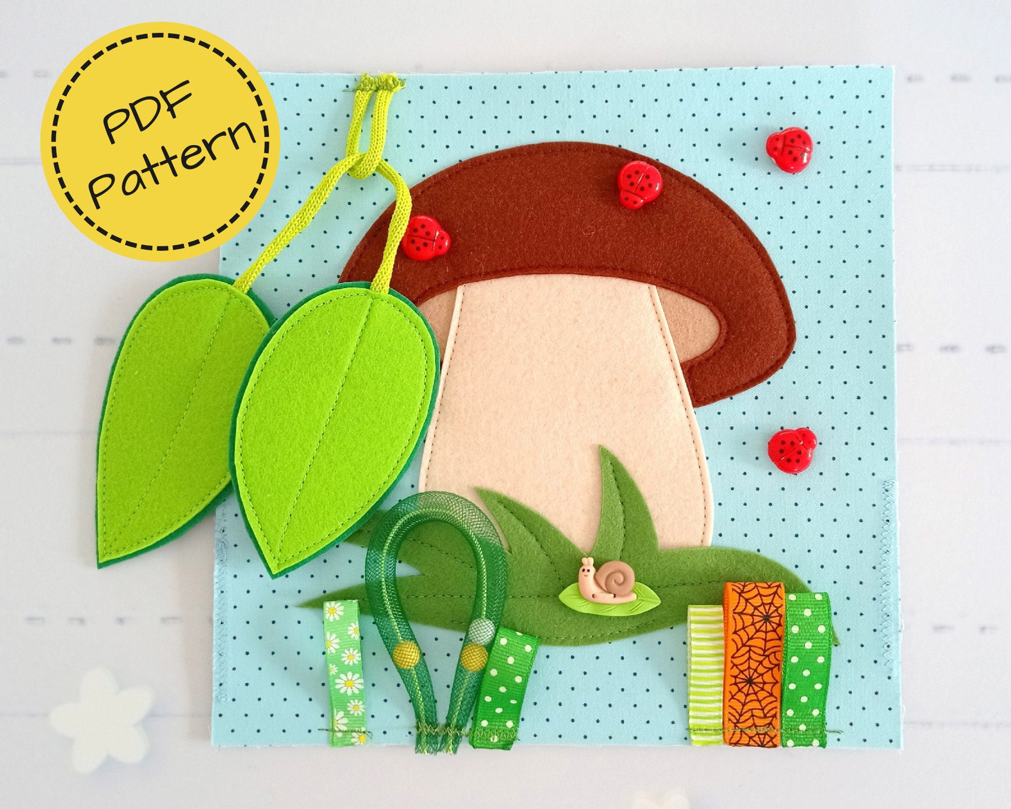 MUSHROOM Quiet Book Page Pdf Pattern Baby Book Pattern Felt Book 