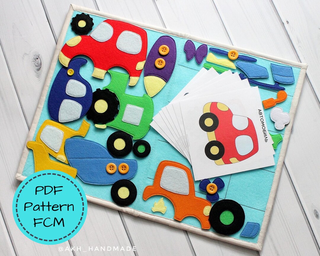 Basic Felt Train Pattern TRANSPORT Quiet Book Pattern, Felt Educational Toy for Boy, Felt Puzzle ...