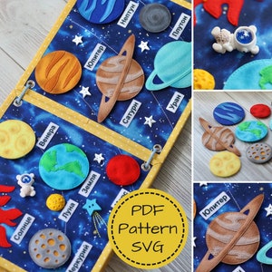 SOLAR SYSTEM Quiet Book Pattern, Diy SPACE Quiet Book Pages, Busy Book Pattern, Felt Planets Pattern, Toddler Quiet Book, Christmas Book Kid