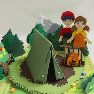 3D CAMPING Quiet Book PDF Pattern & Tutorial, Camping Play Set, DIY Busy Book, Toddler Quiet Book Pattern, Felt Doll with Clothes