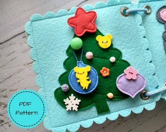 KERST rustig boek PDF-patroon, diy rustige boekpagina's, drukke boekpatroon, viltboekpatroon, peuter rustig boek, kerstactiviteitenboek