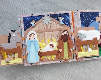 Birth of Jesus Christ Pattern, BIBLE STORIES Quiet book Pattern, Toddler Busy Book Pattern, DIY Church Felt Book, Nativity Quiet Book