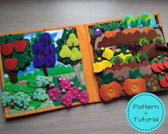 MOLE&#39;S GARDEN Quiet Book PDF Pattern & Tutorial, Diy Quiet Book Pages, Busy Book Pattern, Soft Felt Book, Toddler Quiet Book, Activity Toy