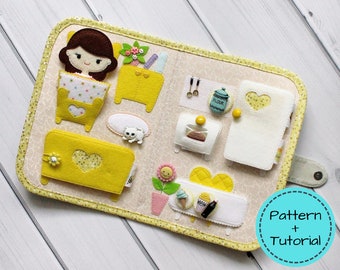 DOLLHOUSE Quiet Book PDF PATTERNS for Toddlers, Busy Book Pattern, Diy Quiet Book, Quiet Book Pattern, Felt Doll Pattern, Portable Dollhouse
