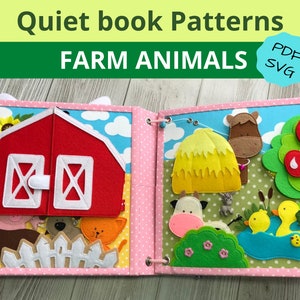 FARM Quiet Book PDF Pattern, Diy Quiet Book Pages, Busy Book Pattern, Felt Book Pattern, Toddler Quiet Book, Christmas Activity Book