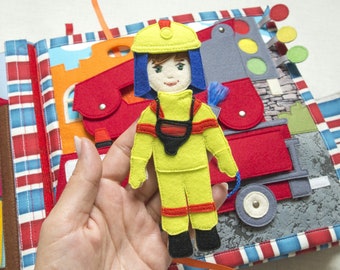 BOY Doll with PROFESSIONS CLOTHES Pdf Pattern, Felt Doll with Professional Uniform Play Set, Dress up Doll, Diy 5 inch doll outfits