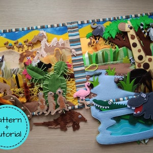 AFRICA Quiet Book PDF Pattern & Tutorial, Diy Quiet Book Pages, Busy Book Pattern, Soft Felt Book, Toddler Quiet Book, Activity Toy Kids