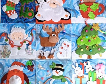 KERST rustig boek PDF-patroon, diy rustige boekpagina's, drukke boekpatroon, viltboekpatroon, peuter rustig boek, kerstactiviteitenboek