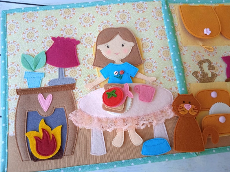 DOLLHOUSE Quiet Book PDF Pattern Felt Doll With Clothes Diy Etsy