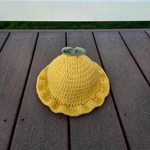 Lemon Hat - Crochet Bucket hat - Custom Hat