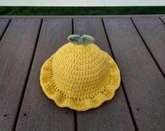 Cappello Lemon Hat - Cappello a secchiello all'uncinetto - Cappello personalizzato