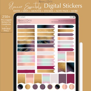 Planner Essentials Digital Planner Stickers for Goodnotes, Digital Calendar Stickers, PNG Stickers for Notability, Xodo, Metamoji, One Note