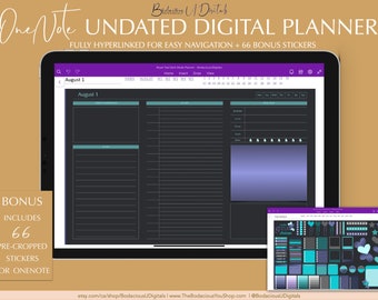 OneNote Digital Planner, Hyperlinked OneNote Planner, With Digital Stickers for Windows, Android, iOS, iPad Planner, Surface Pro Planner