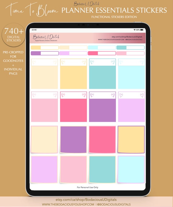 Digital Productivity Stickers for Digital Planning in GoodNotes - bloom  daily planners