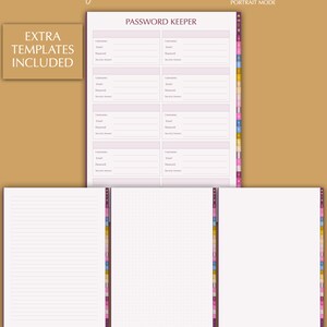 Digital Address Book, Colourful Vertical Password Tracker for Goodnotes ...