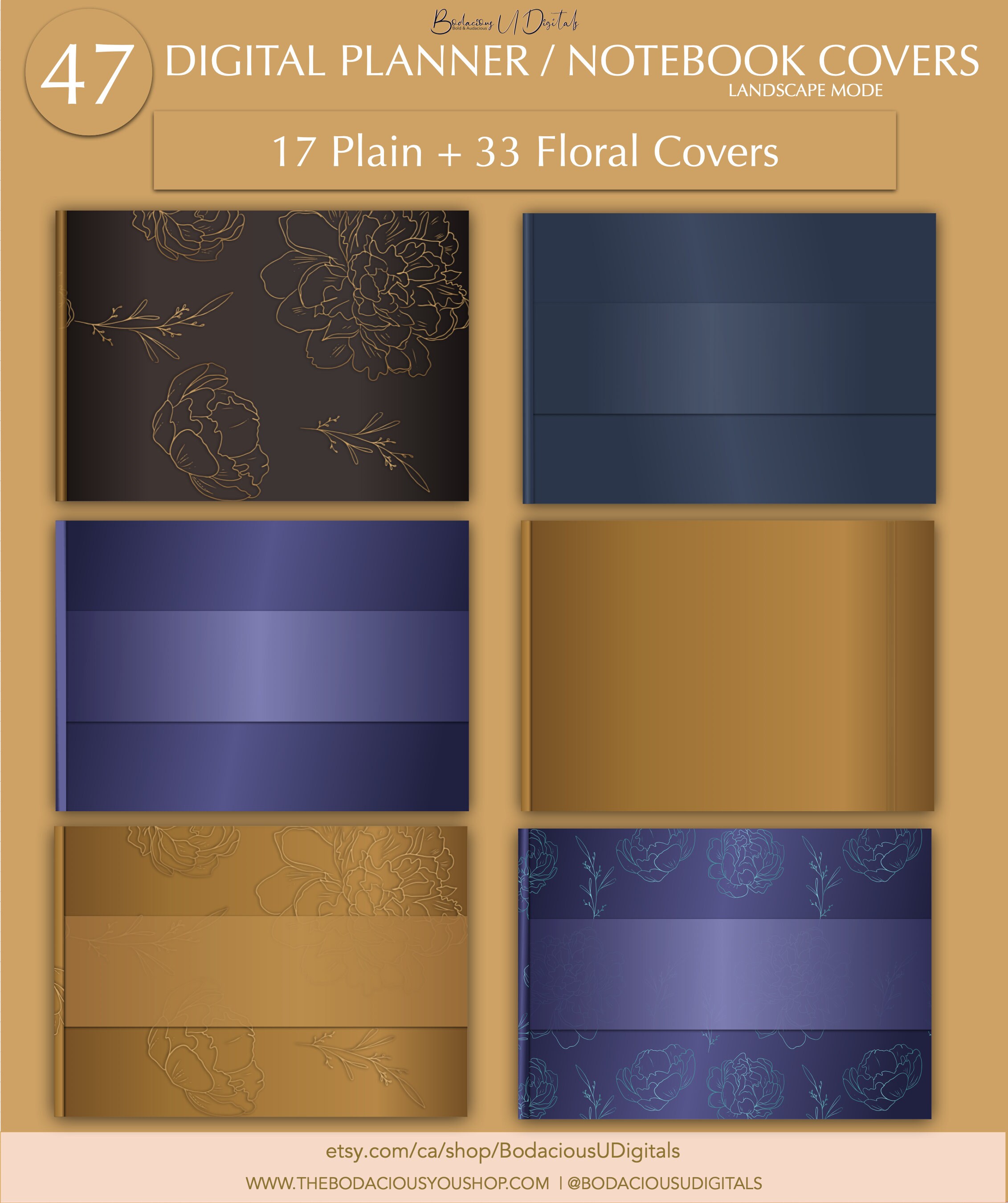 Digital Planner Cover, Digital Landscape Notebook Covers, Digibujo ...