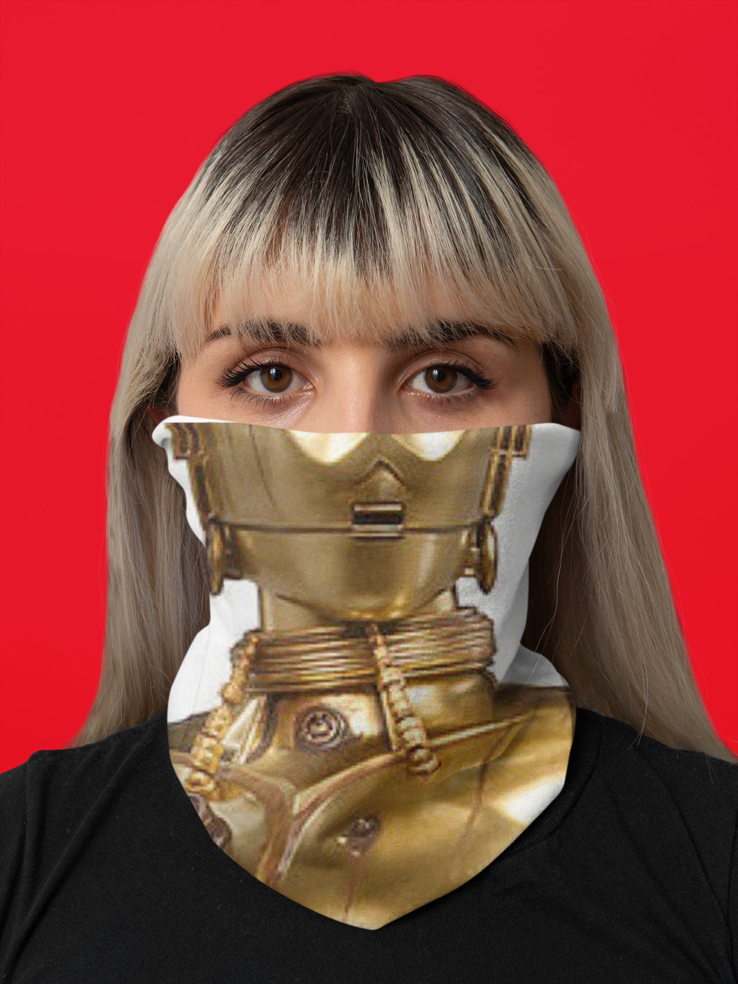 Face Covering / Gaiter Mask C3PO Star Wars Etsy
