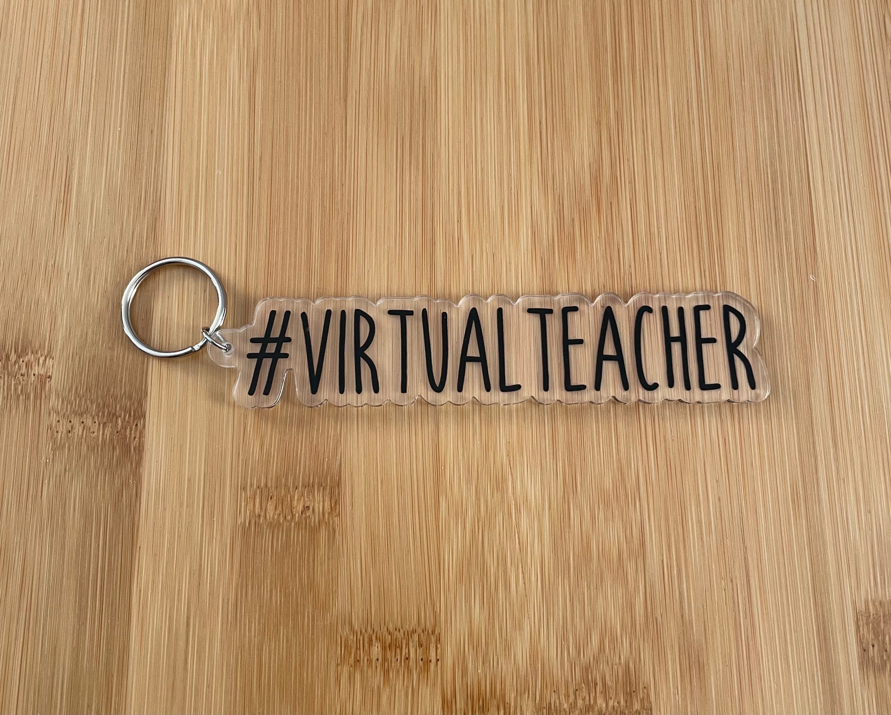 Hashtag Virtual Teacher Acrylic Keychain Etsy