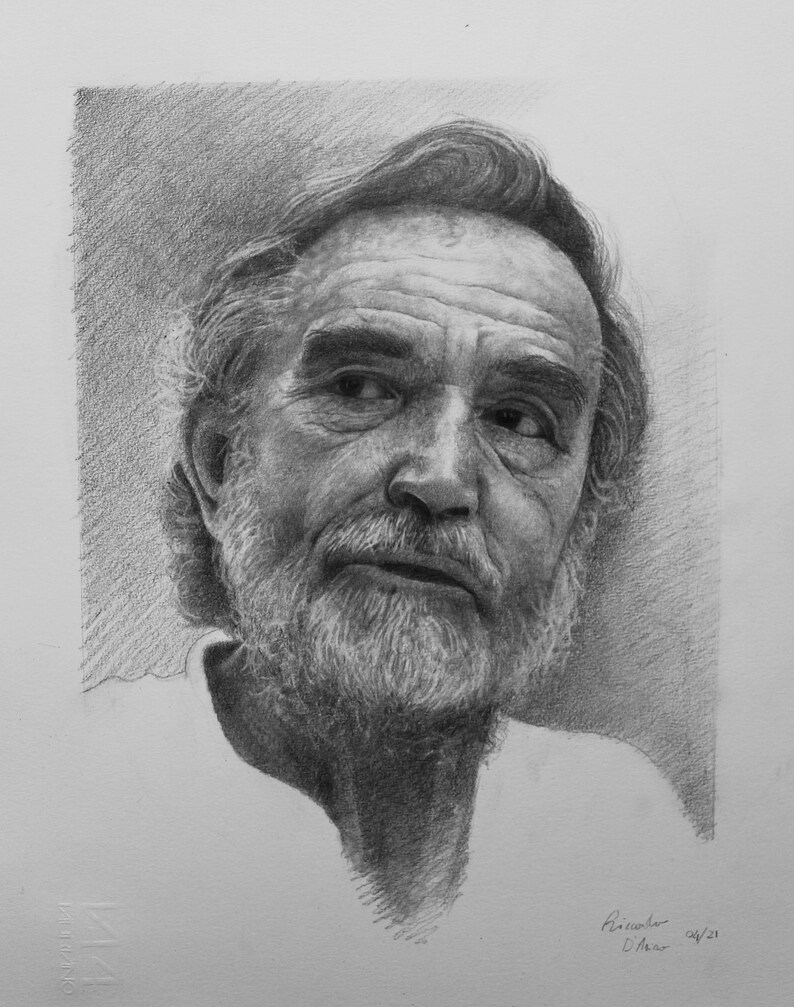 Stampa ritratto a matita di Vittorio Gassman image 1