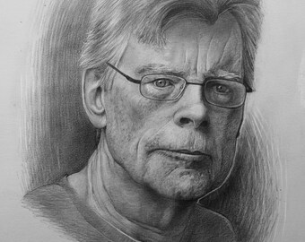 Stampa di ritratto a matita Stephen King