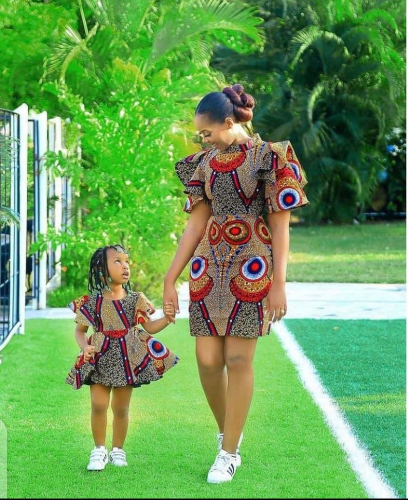 African mommy and me dress/ African mum and daughter maxi dress/ Mummy and daughter matching set/ African dresses for women/ African dresses image 1