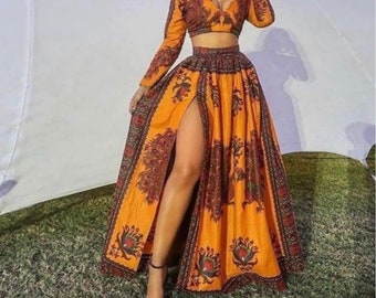 African dress for women, African women’s clothing/ African two piece set/ African crop top/ African summer dress/ African summer dress/ wax