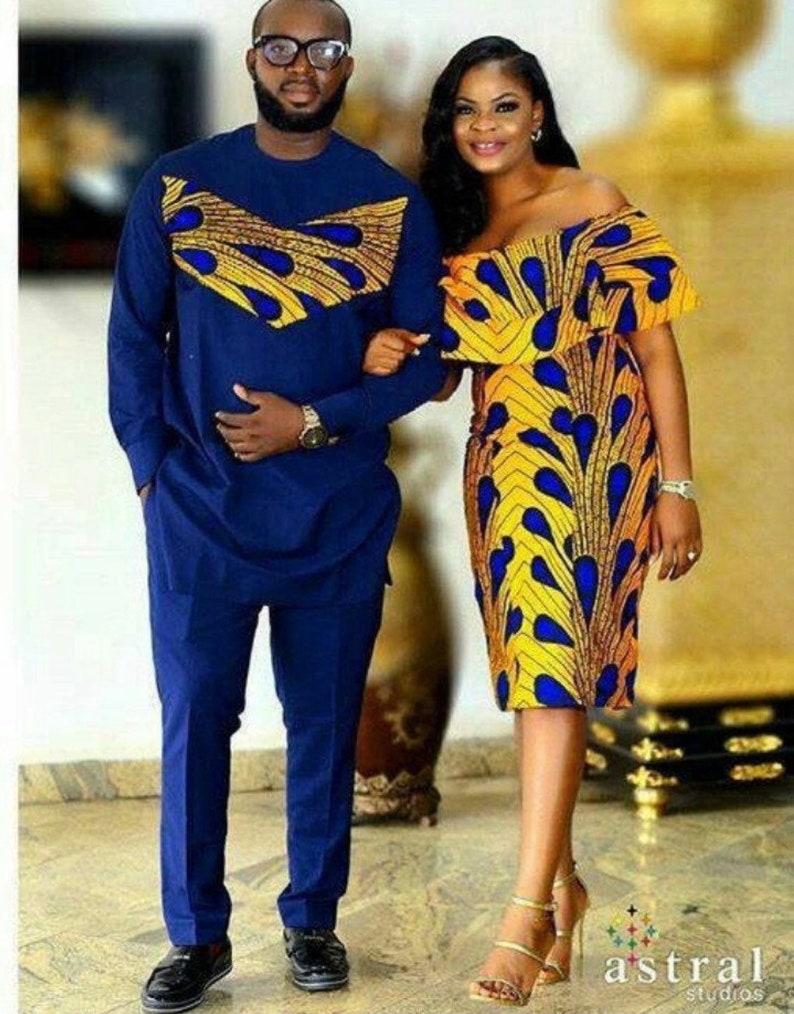 Couple Ankara set,African couple outfit,African couple clothing,African Clothing for men,Ankara dresses, African dresses for women, African 