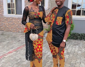 Couple Ankara set,African couple outfit,African couple clothing,African Clothing for men,Ankara dresses, African dresses for women, African