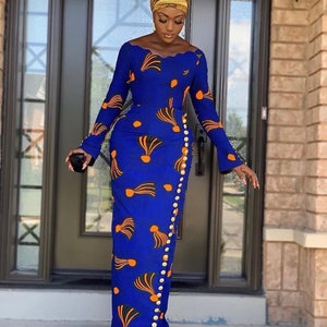 African dress for women, African clothing, African print dress, Ankara wax , Ankara long dress, African maxi dress, Ankara flared gown, Wax