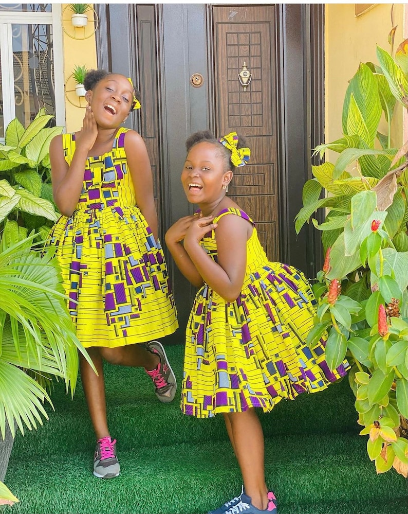 African girls dress/African children dress/Childrens dress/ Children clothes/African clothing for kids/African babies clothes/ African chil image 2