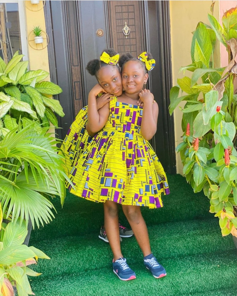 African girls dress/African children dress/Childrens dress/ Children clothes/African clothing for kids/African babies clothes/ African chil image 5