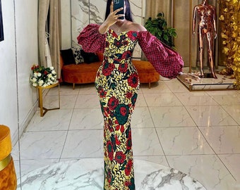 Robe de mode africaine, mode ankara, style ankara, robe imprimée africaine, robe ankara, mode femme, style femme, offres du vendredi noir