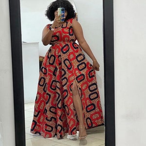 African dress for women, African clothing, African print dress, Ankara wax , Ankara long dress, African maxi dress, Ankara flared gown, Afri