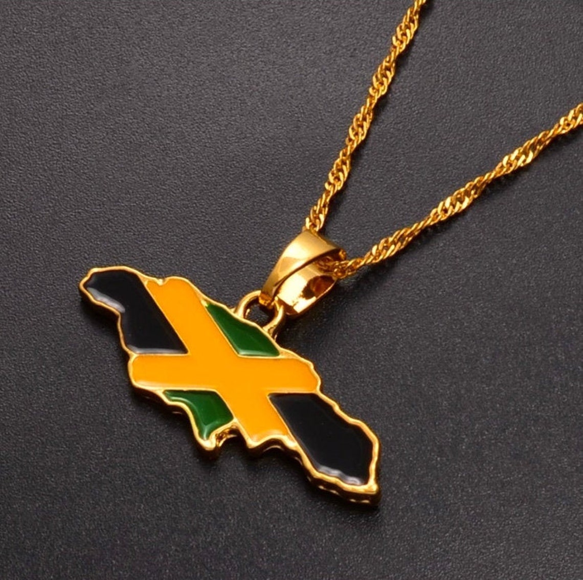 Jamaica map pendant Jamaican Jewelry Jamaica Pendant Etsy