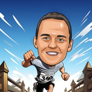 Karikatur Geschenk für Freund | Personalisierte Sport & Fitness Karikatur Karikatur-Porträt | Einzigartige Geschenkidee für Ihn