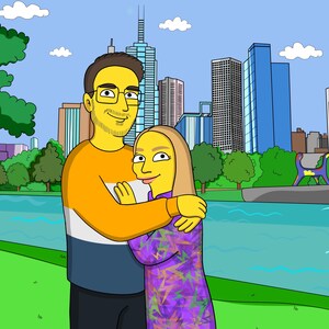 Simpsons Portrait, Simpsons Family Portrait, Custom Simpsons Portrait, Simpsons Caricature, Simpsons Art, Mothers Day Gift, Simpsonize Me
