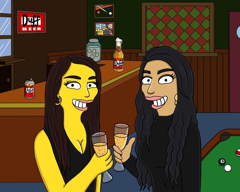 Simpsons Portrait Simpsonize Turn photo into cartoon Custom Etsy